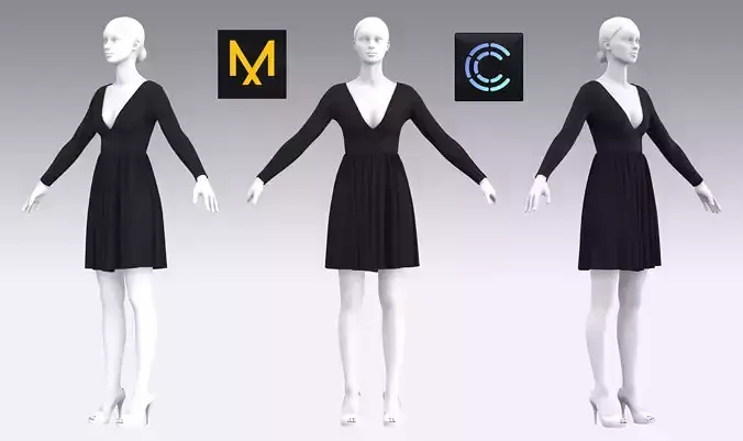 Dress Outfits MD CLO 3D ZPRJ ZPAC project files 3D model