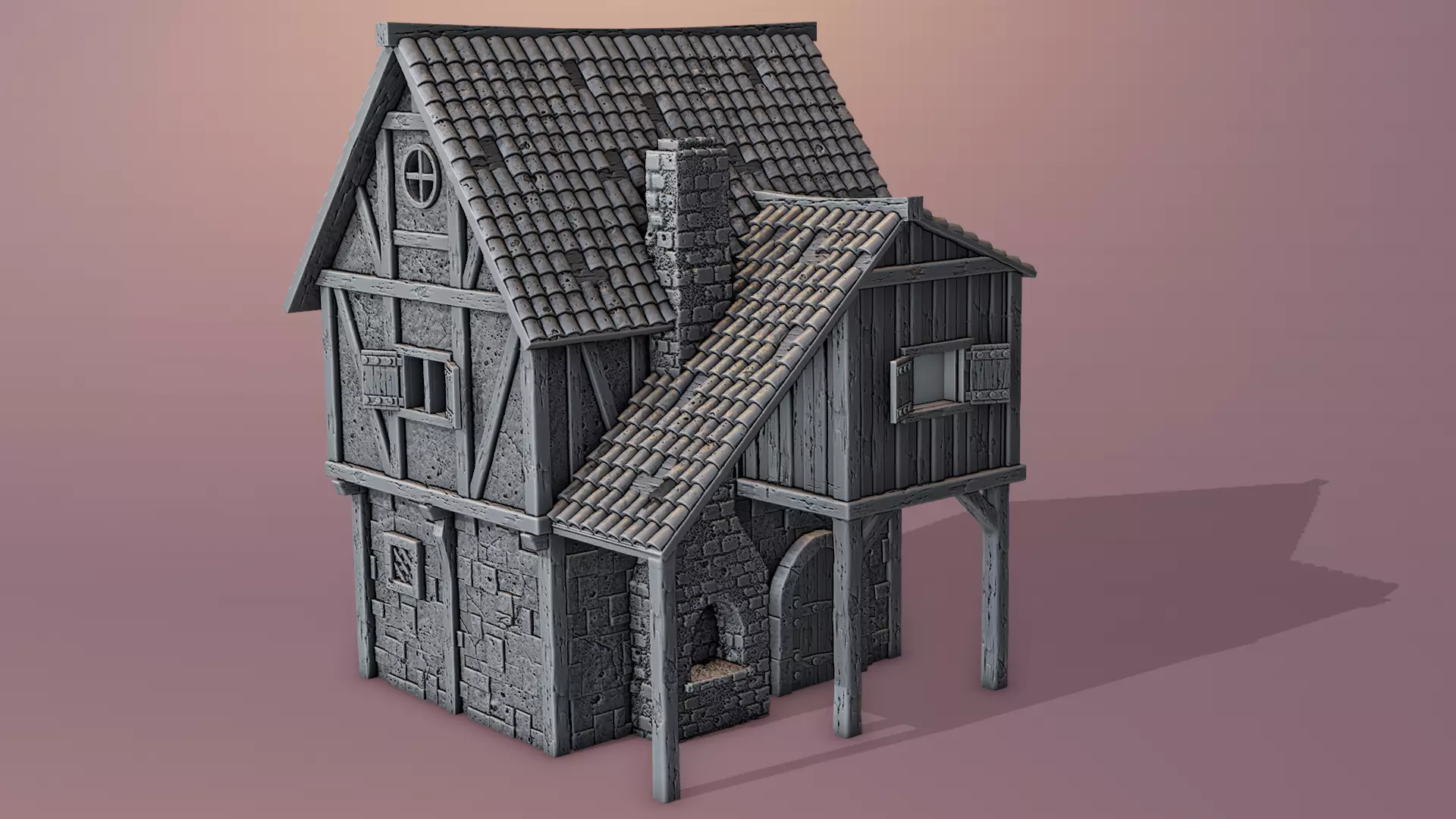 Medieval house 3D print model