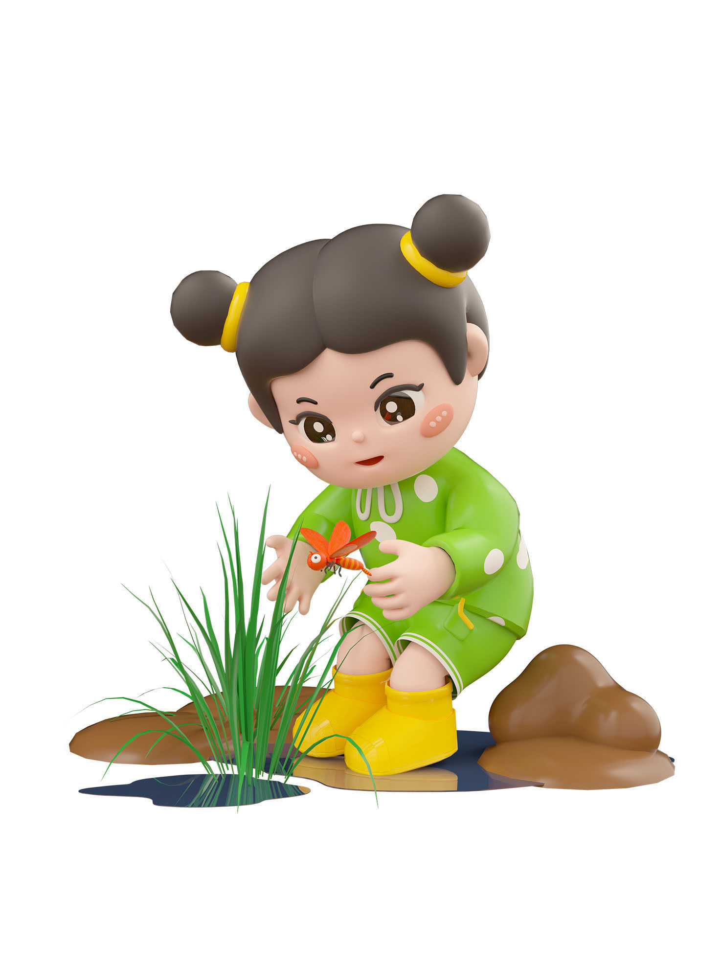 C4D model - cartoon girls and children 3D model_2