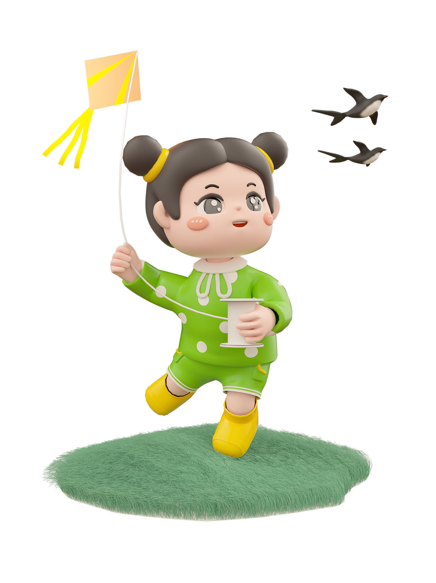 C4D model - cartoon girls and children 3D model_3