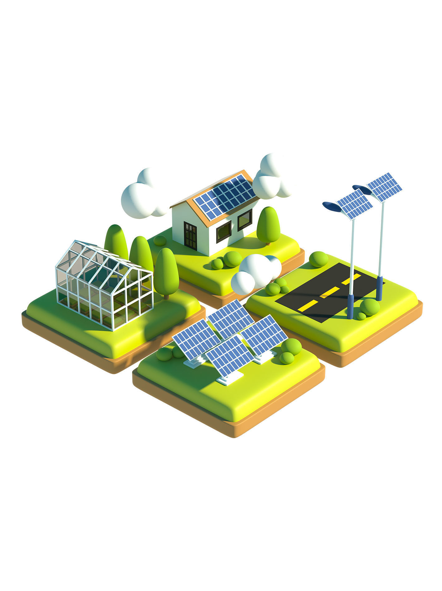 C4D model - energy scenario elements 3D model_3