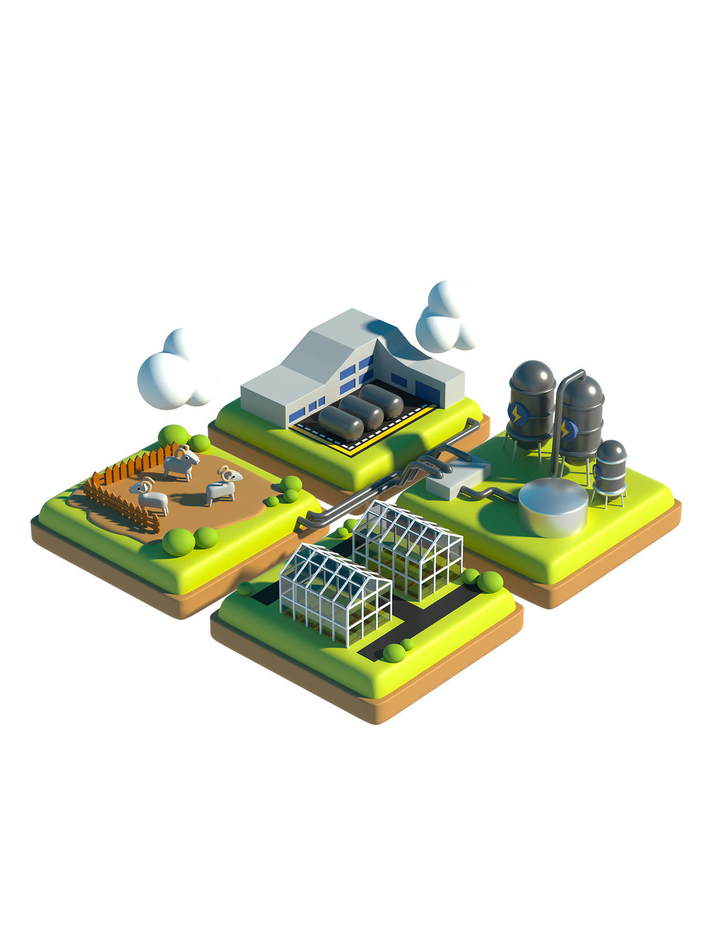 C4D model - energy scenario elements 3D model_2