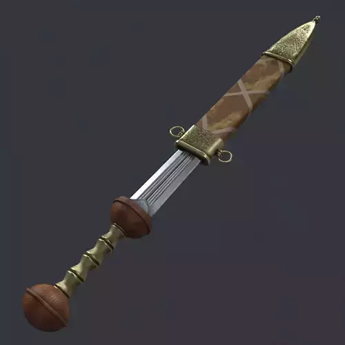  Steel sword and scabbard