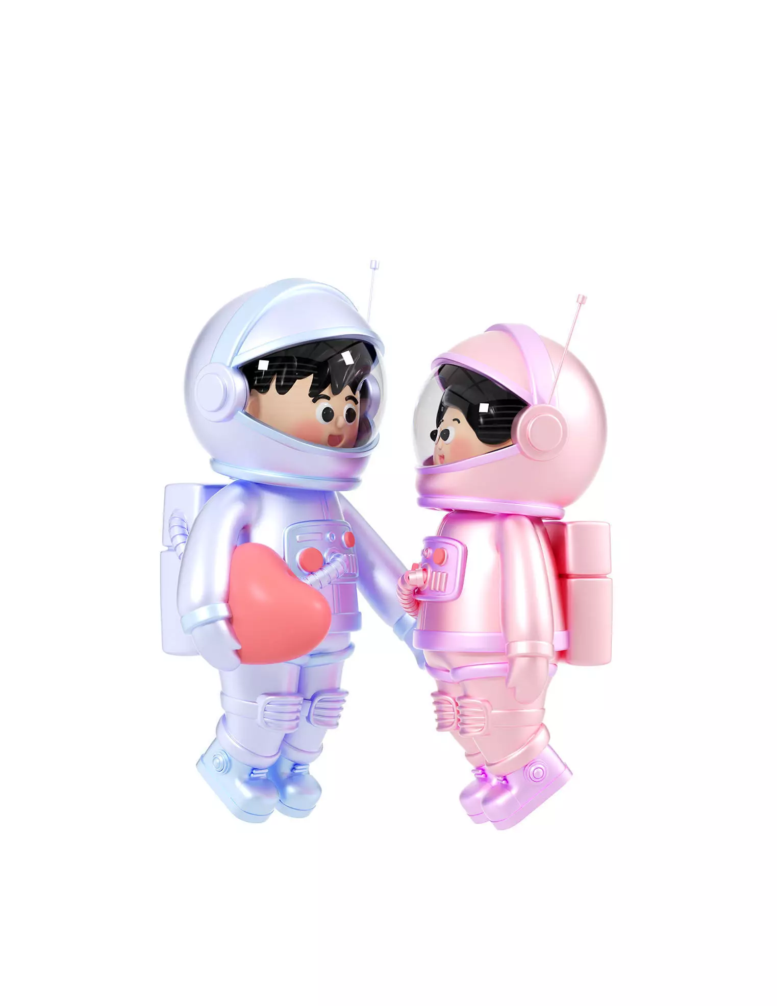  love of astronauts on Valentine Day 3D model_0