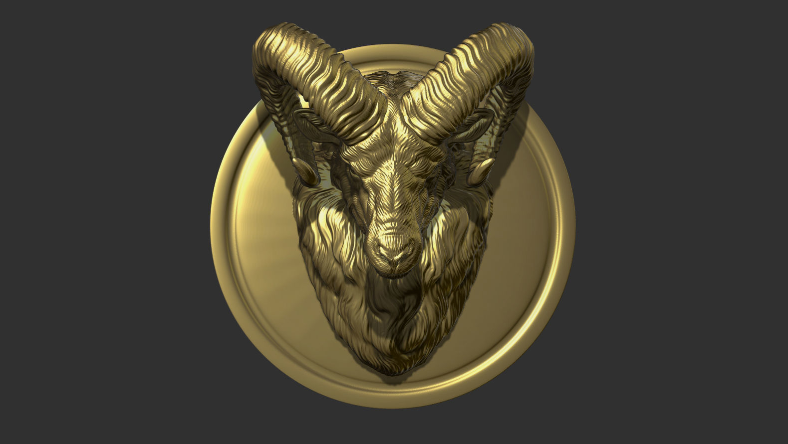 Mouflon ram head 3D print model_2