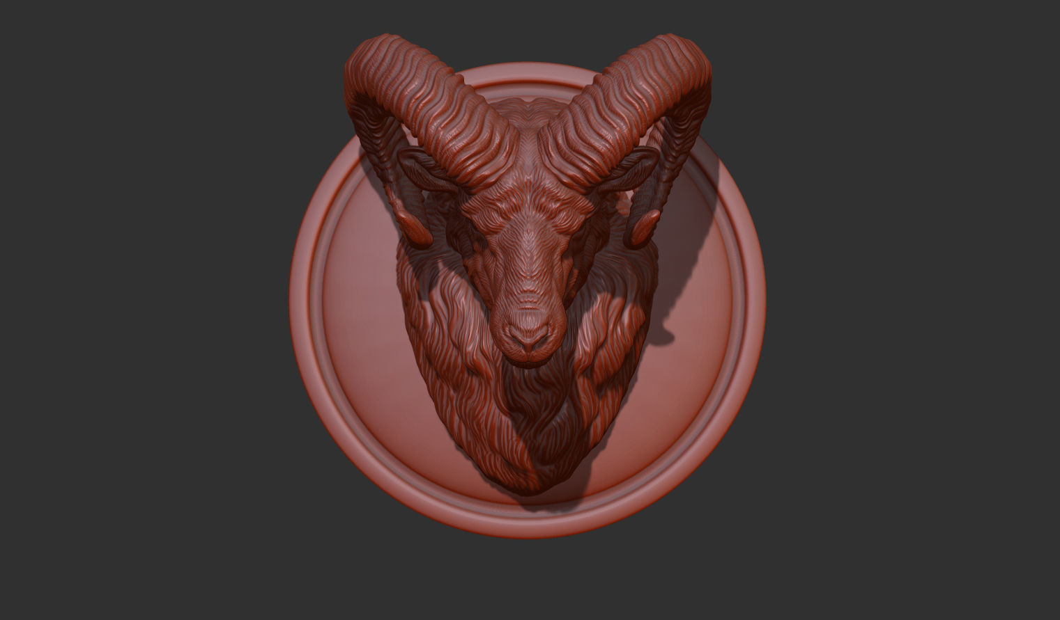 Mouflon ram head 3D print model_4