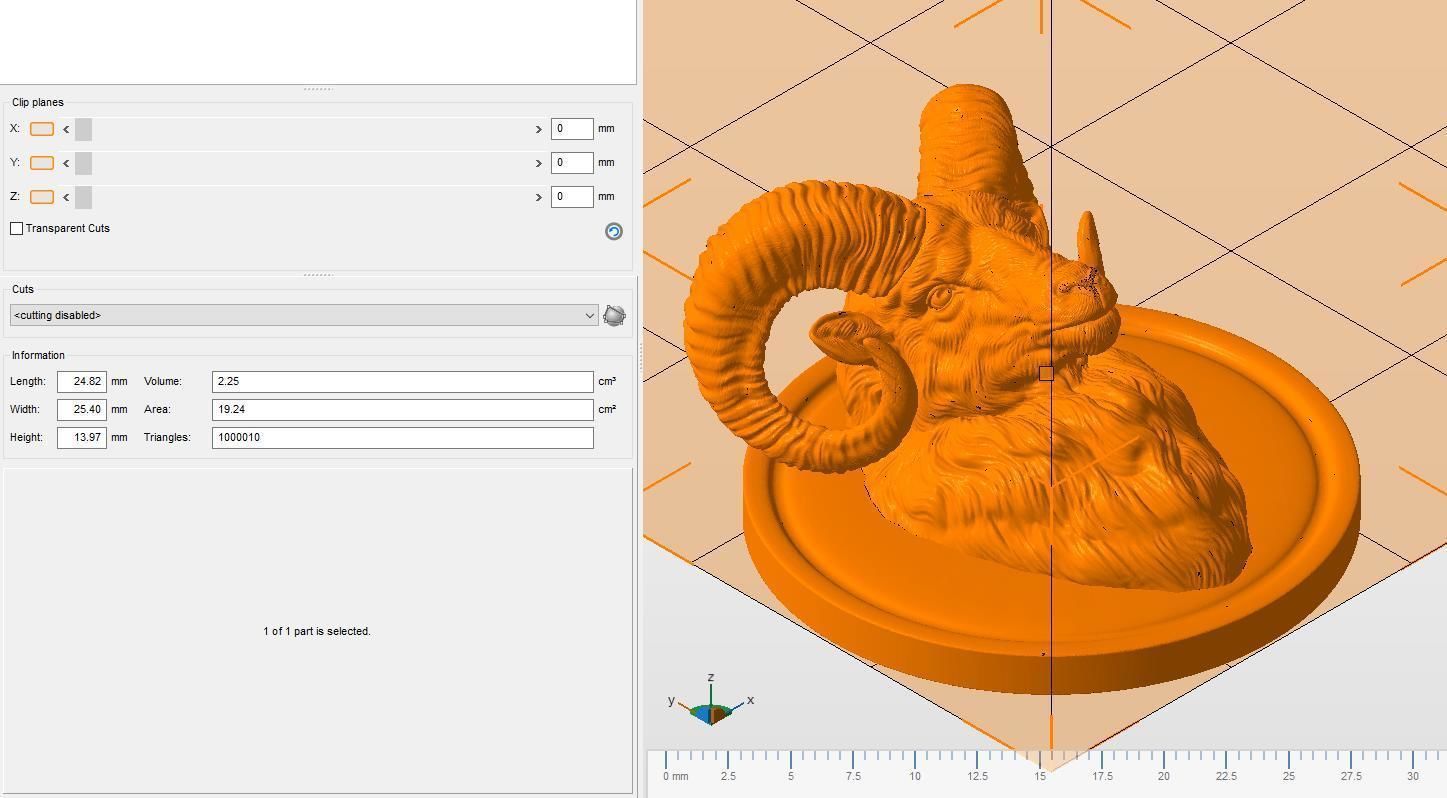 Mouflon ram head 3D print model_19