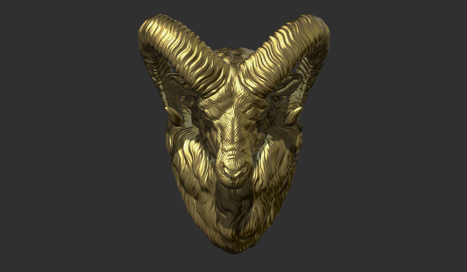 Mouflon ram head 3D print model_3