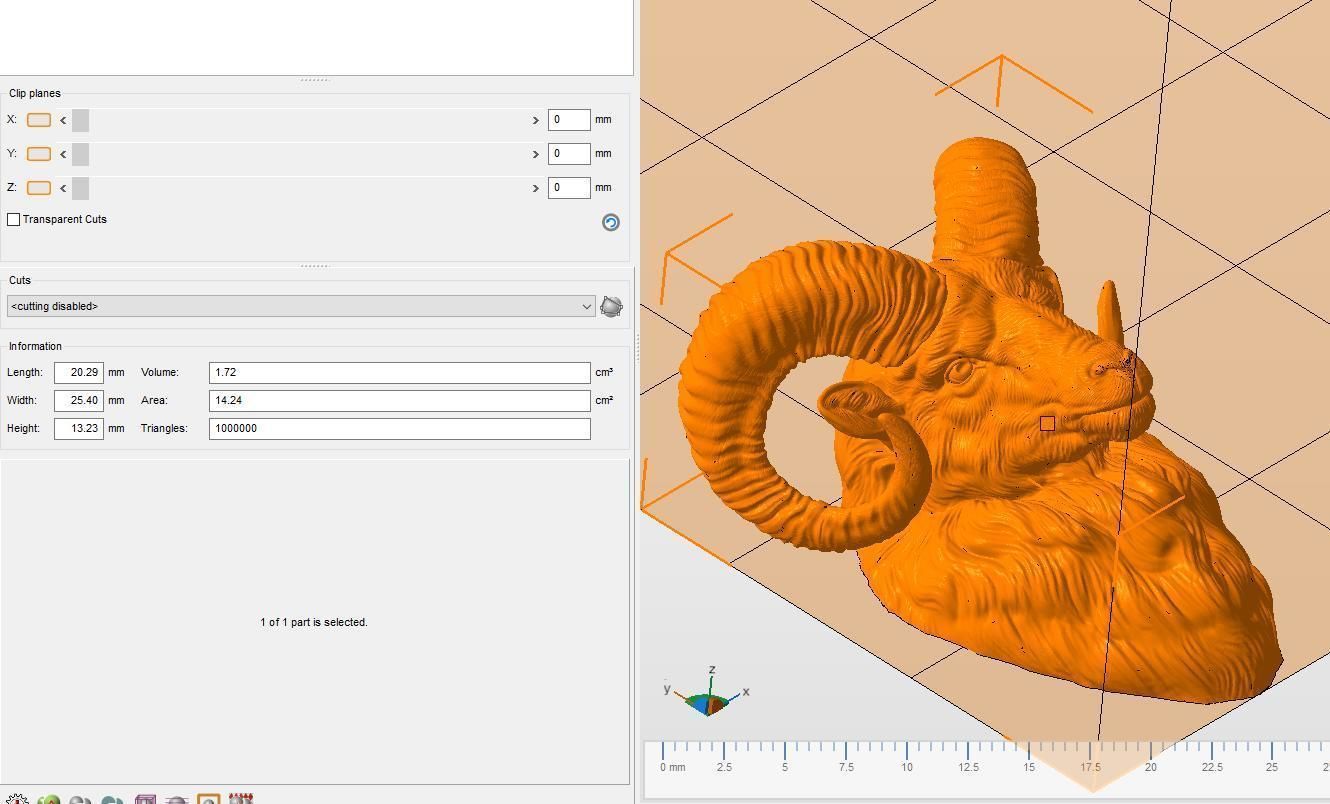 Mouflon ram head 3D print model_20
