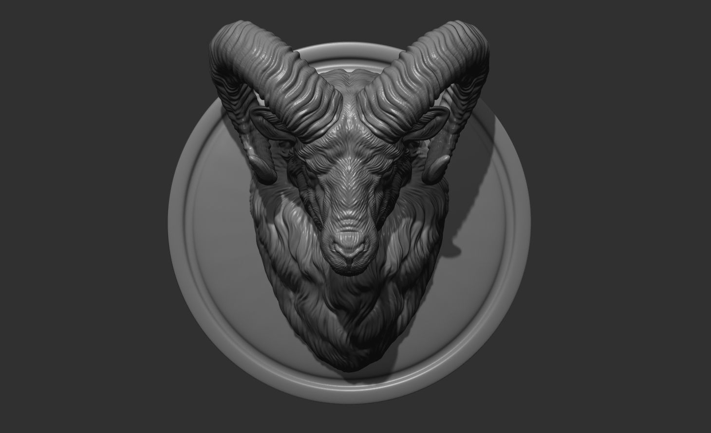 Mouflon ram head 3D print model_7
