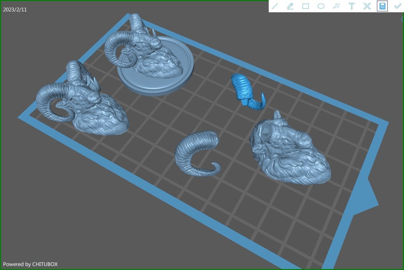 Mouflon ram head 3D print model_21