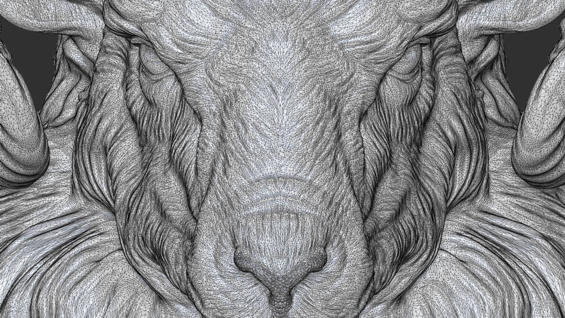 Mouflon ram head 3D print model_18