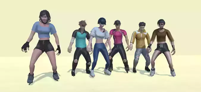 Ice Skater Actions SA 3D model