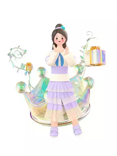 C4D Model - Ancient Chinese Traditional Beauty