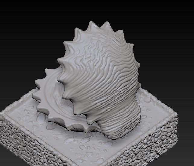 oyster shell with pearl 3D print model_1