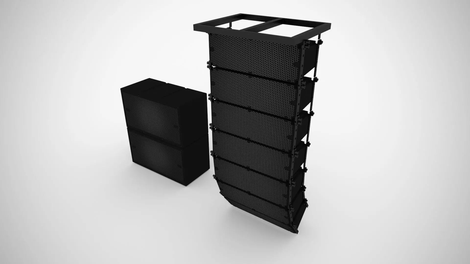 Concert Sound System Line Array 3D model_0