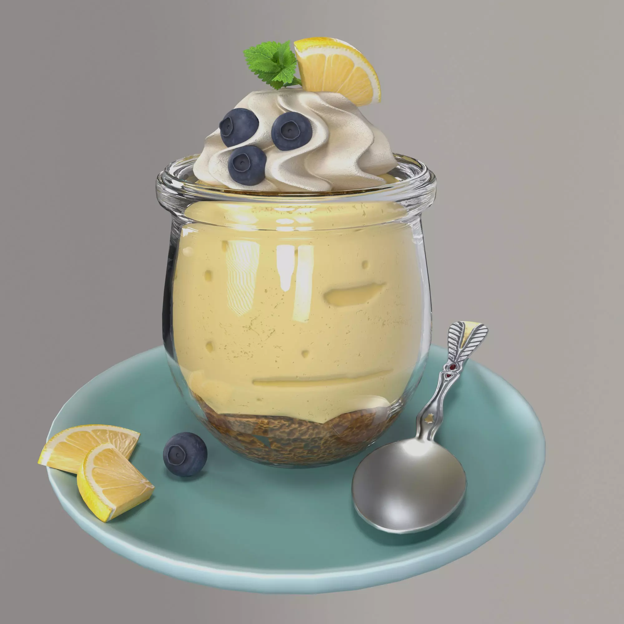 Lemon dessert 3D model_0