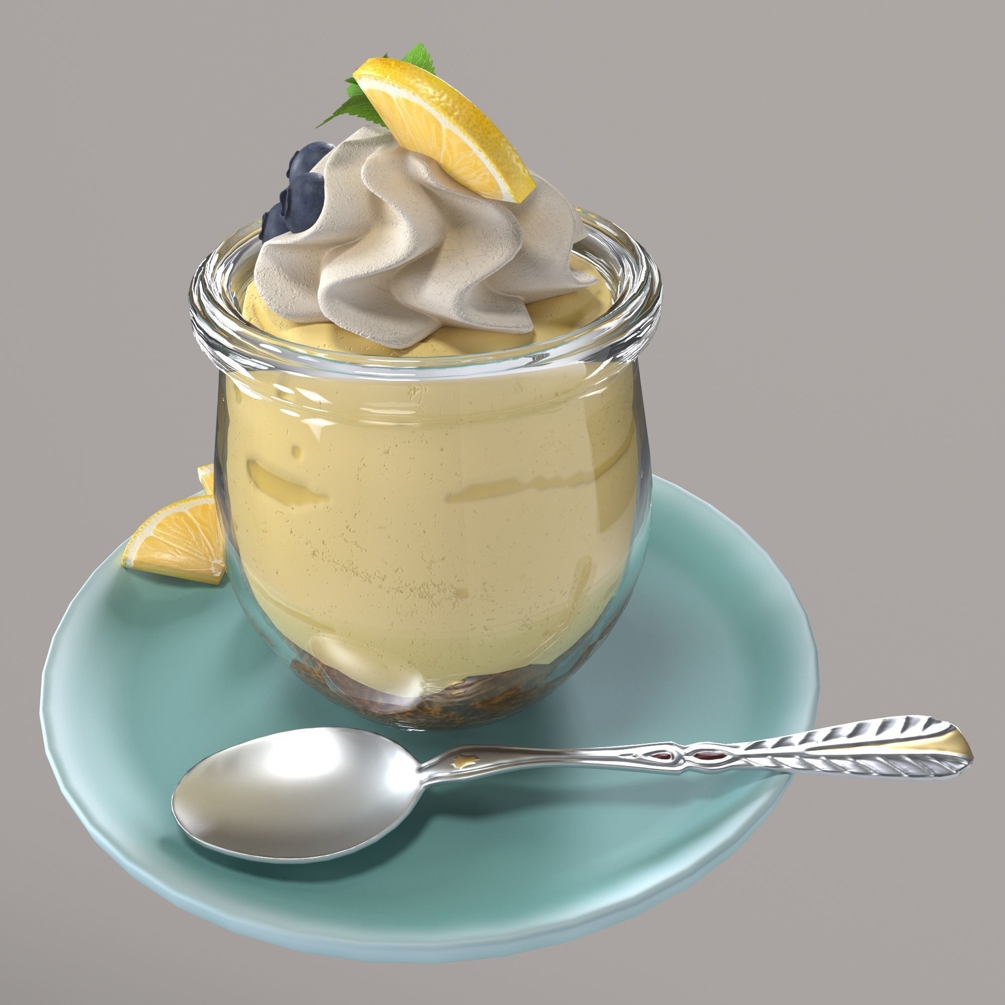 Lemon dessert 3D model_1