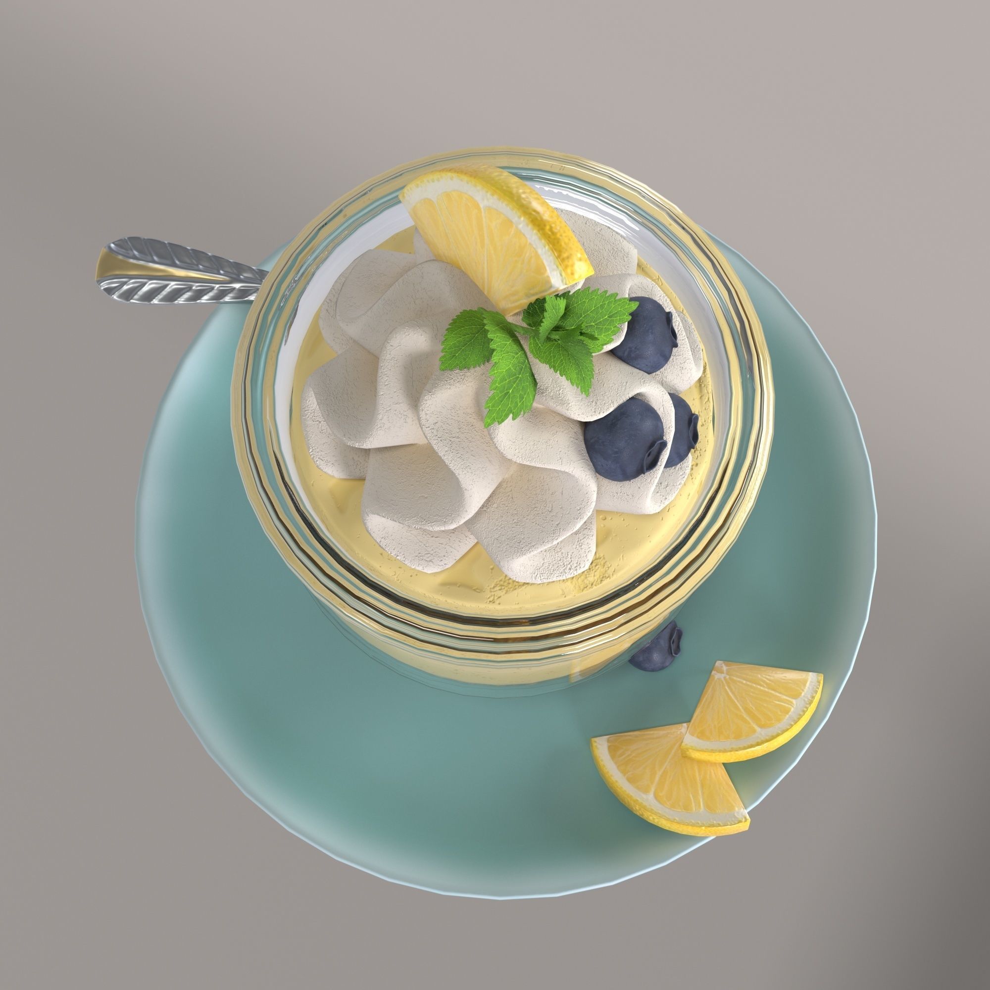 Lemon dessert 3D model_3
