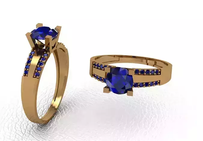 Rings sapphire and diamond engagement ring set gold