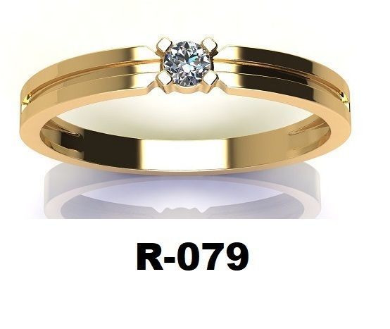 Rings diamond ring gold 3D print model_2