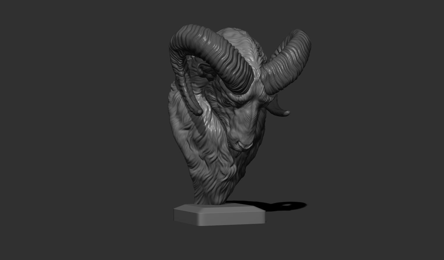 Mouflon Ram statue 3D print model_12