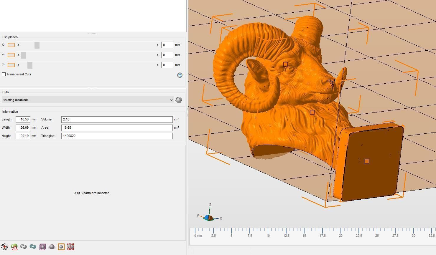 Mouflon Ram statue 3D print model_18