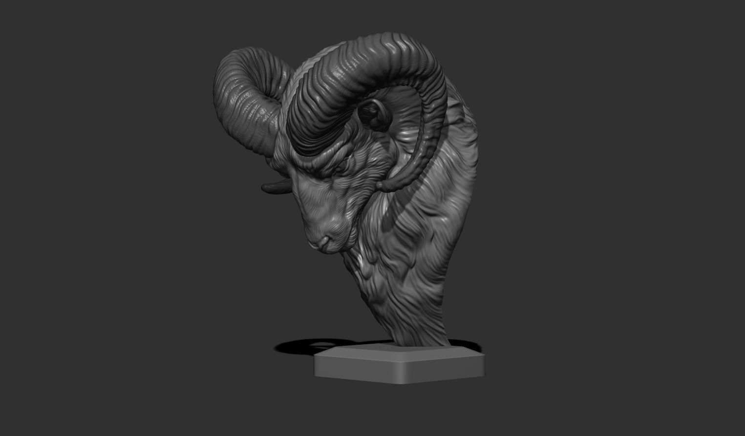 Mouflon Ram statue 3D print model_10