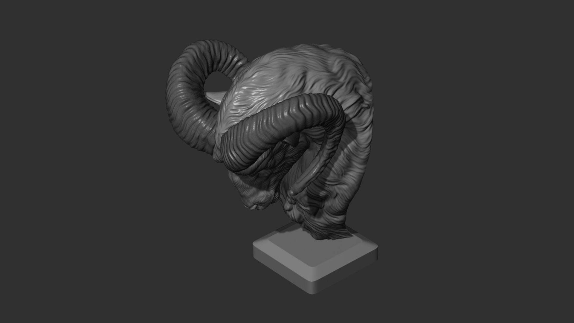 Mouflon Ram statue 3D print model_5