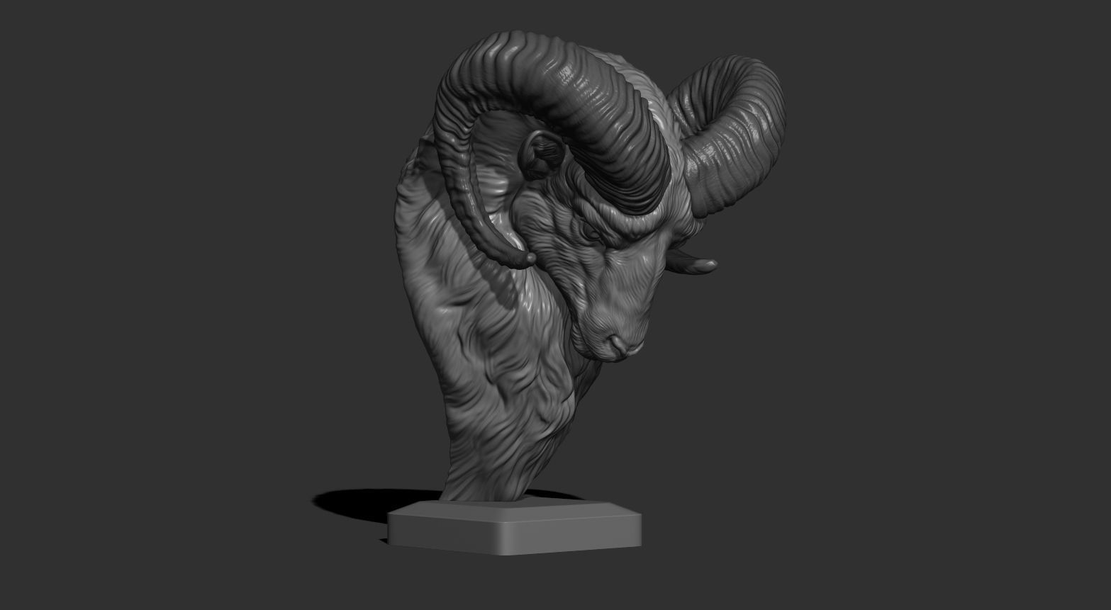 Mouflon Ram statue 3D print model_8
