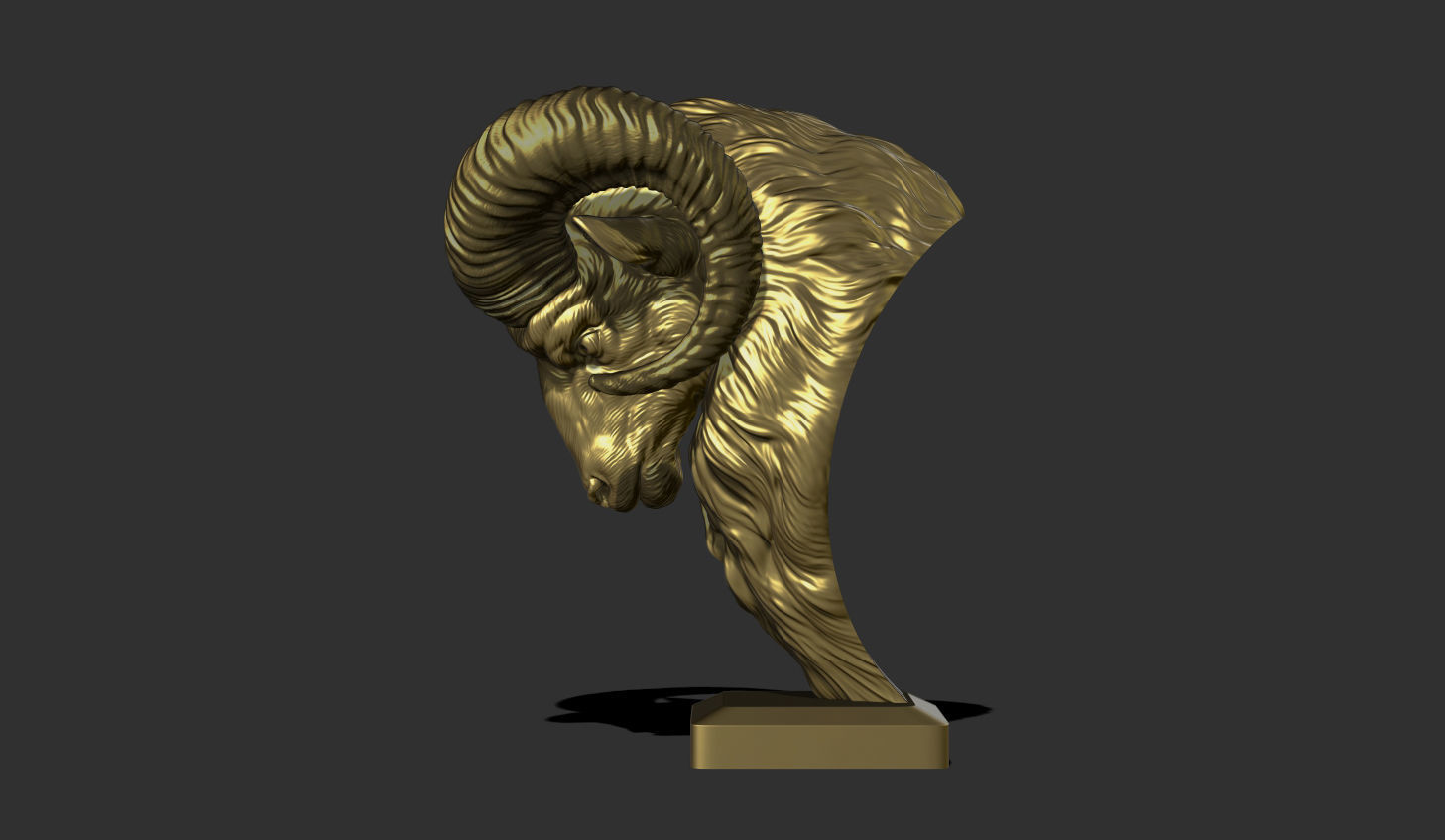 Mouflon Ram statue 3D print model_3