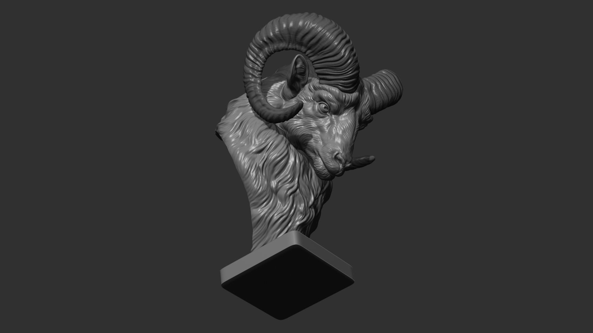 Mouflon Ram statue 3D print model_4
