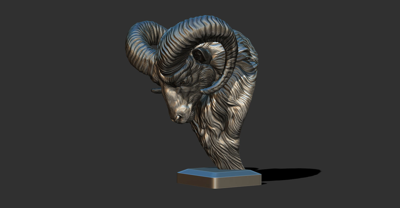 Mouflon Ram statue 3D print model_2