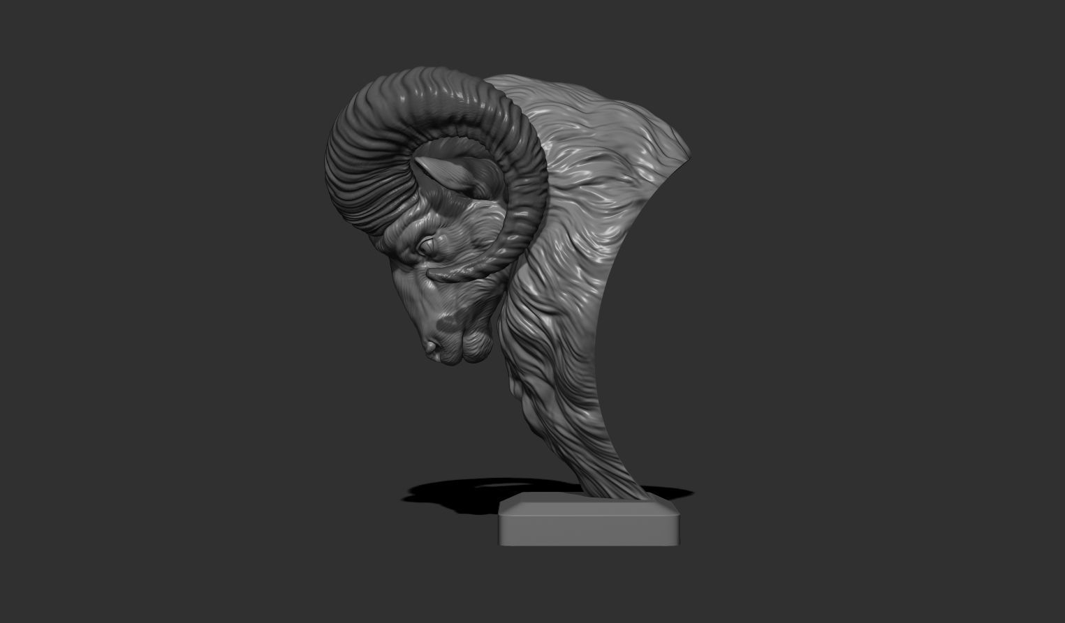 Mouflon Ram statue 3D print model_9