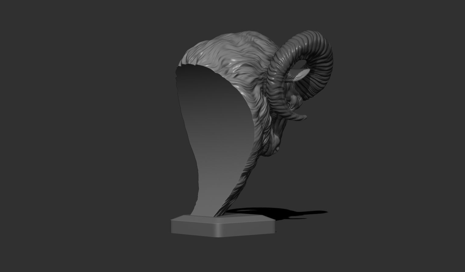 Mouflon Ram statue 3D print model_14