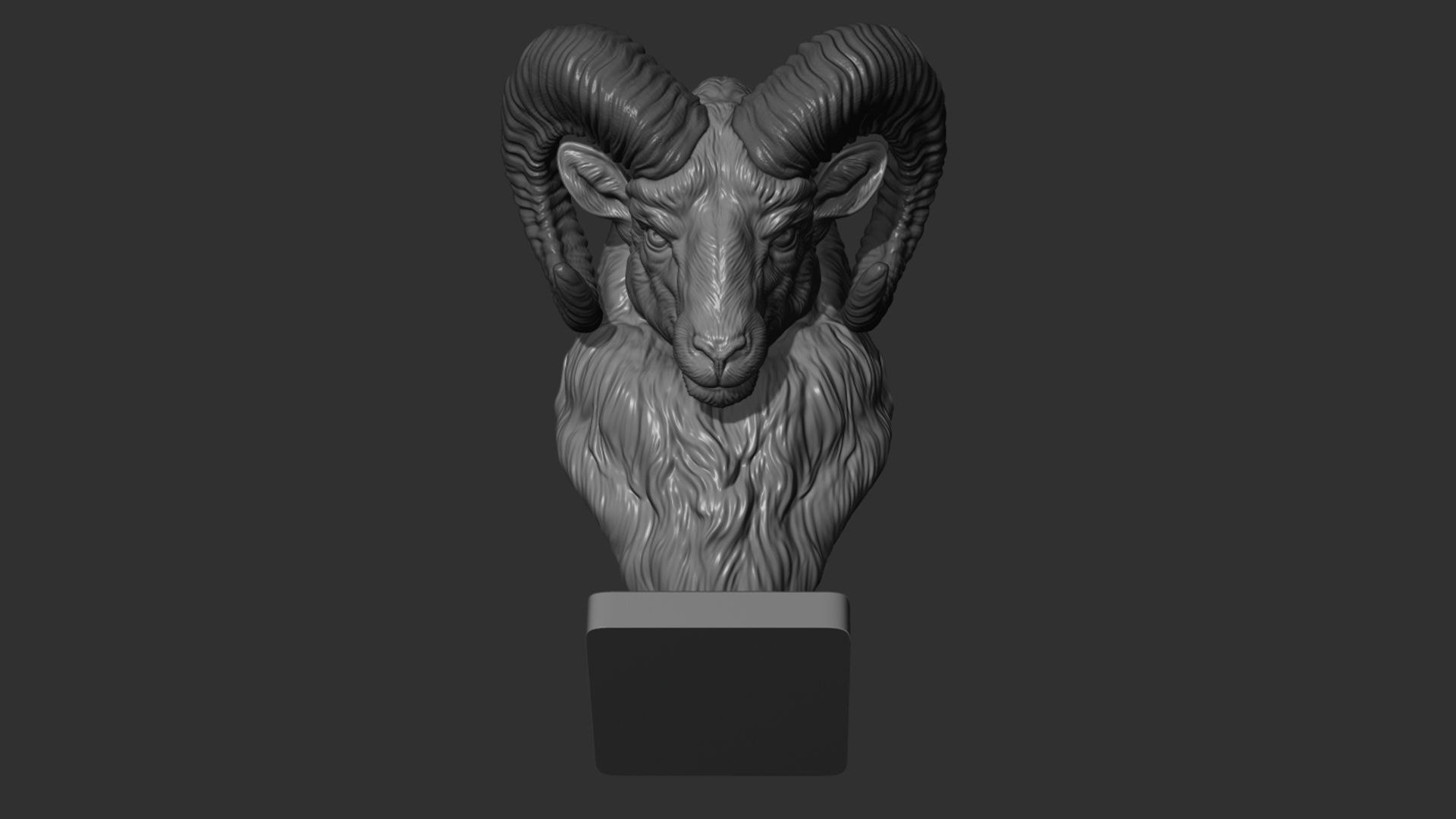 Mouflon Ram statue 3D print model_7