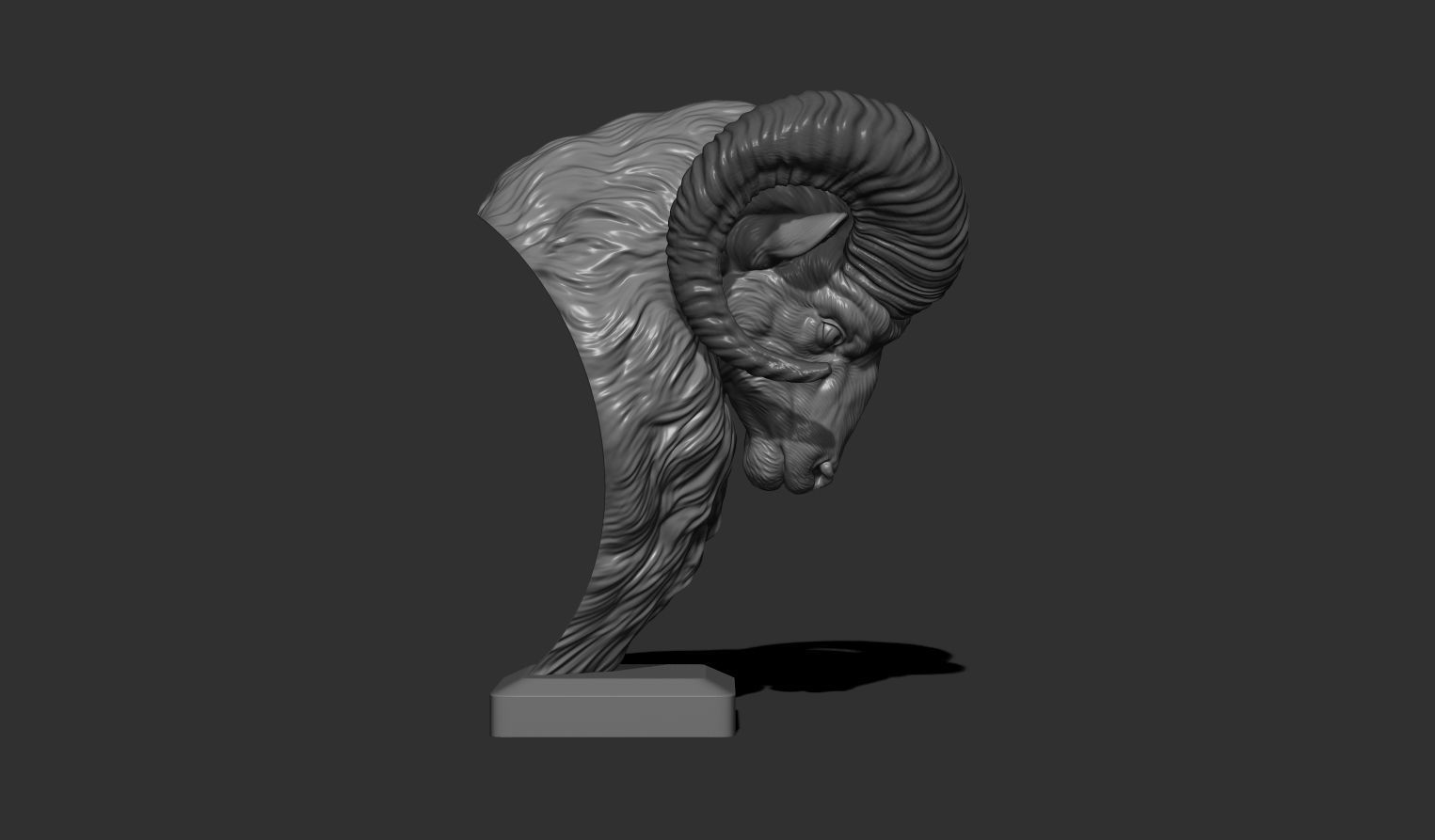 Mouflon Ram statue 3D print model_13