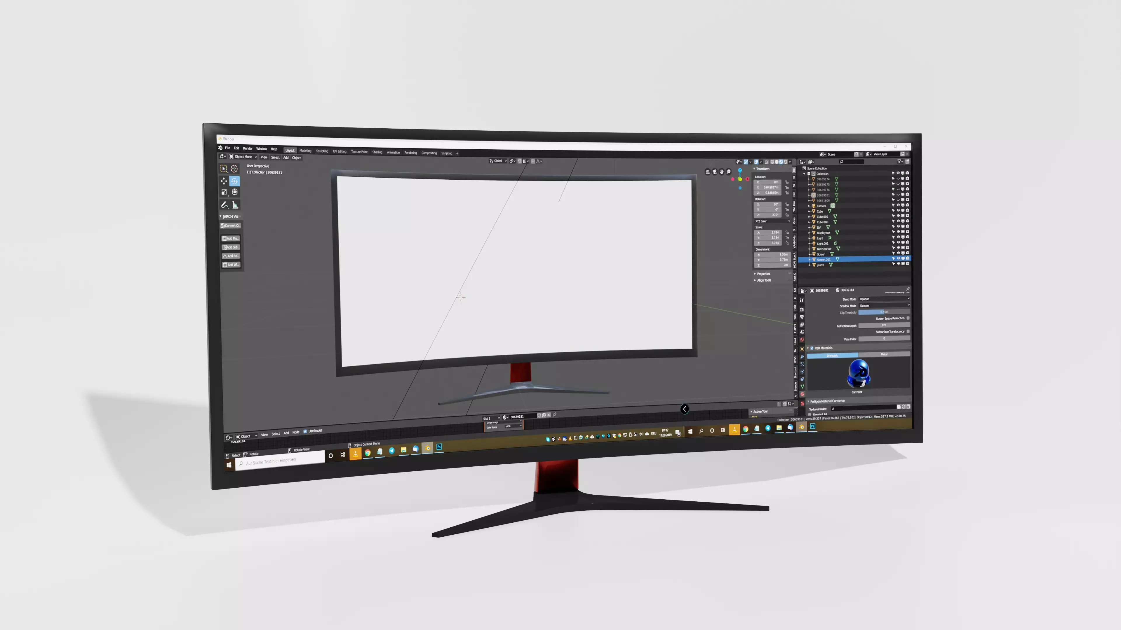 Monitor MSI Optix MAG341CQ PC 3D model_0