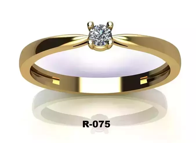 Rings gold ring with diamond in center