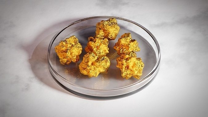 Gold Ore Nugget Pack Low-poly 3D model