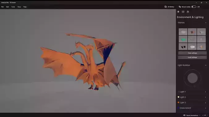 King Ghidorah Low-poly 3D model
