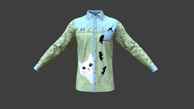 Shirt Man 03 Low-poly 3D model