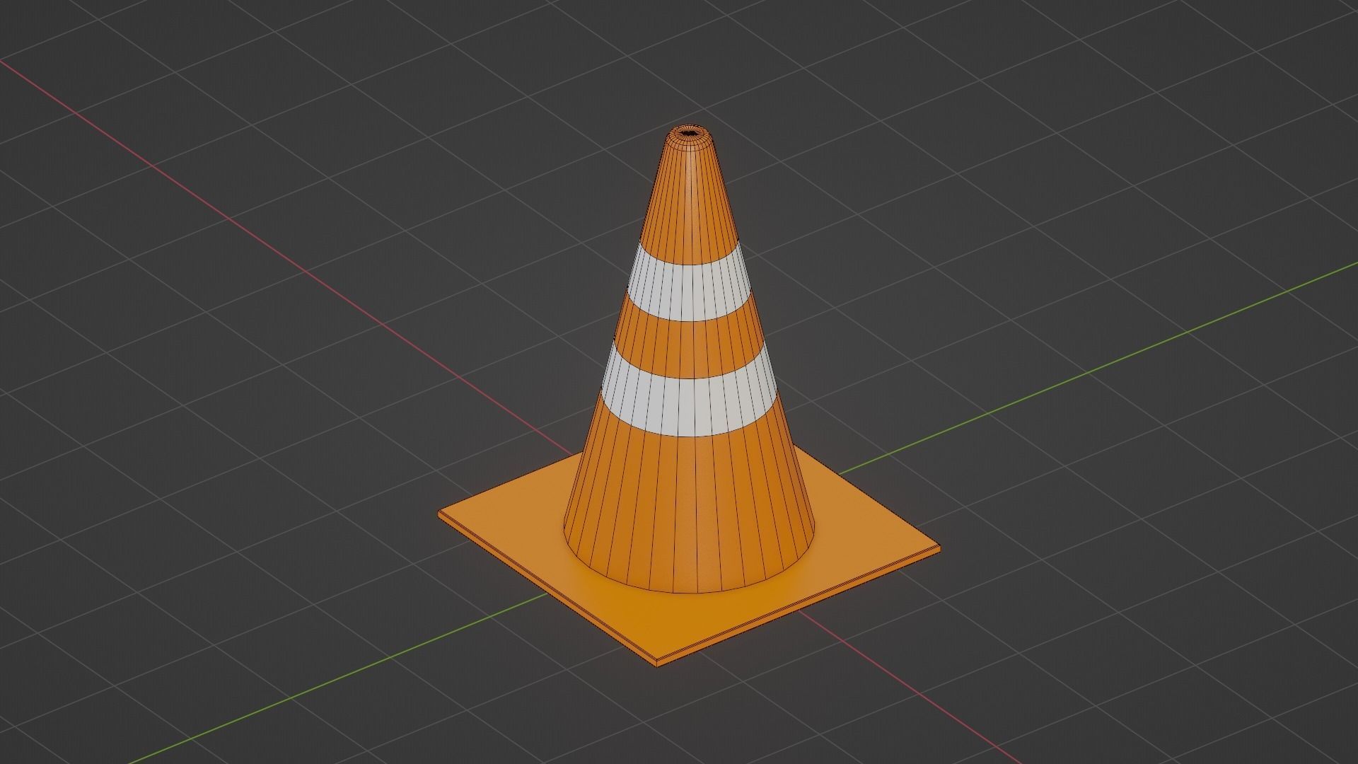 Traffic Cone - low poly - Game Ready Low Poly - 3D Low-poly 3D model_6