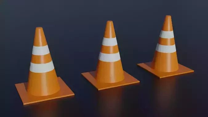 Traffic Cone - low poly - Game Ready Low Poly - 3D