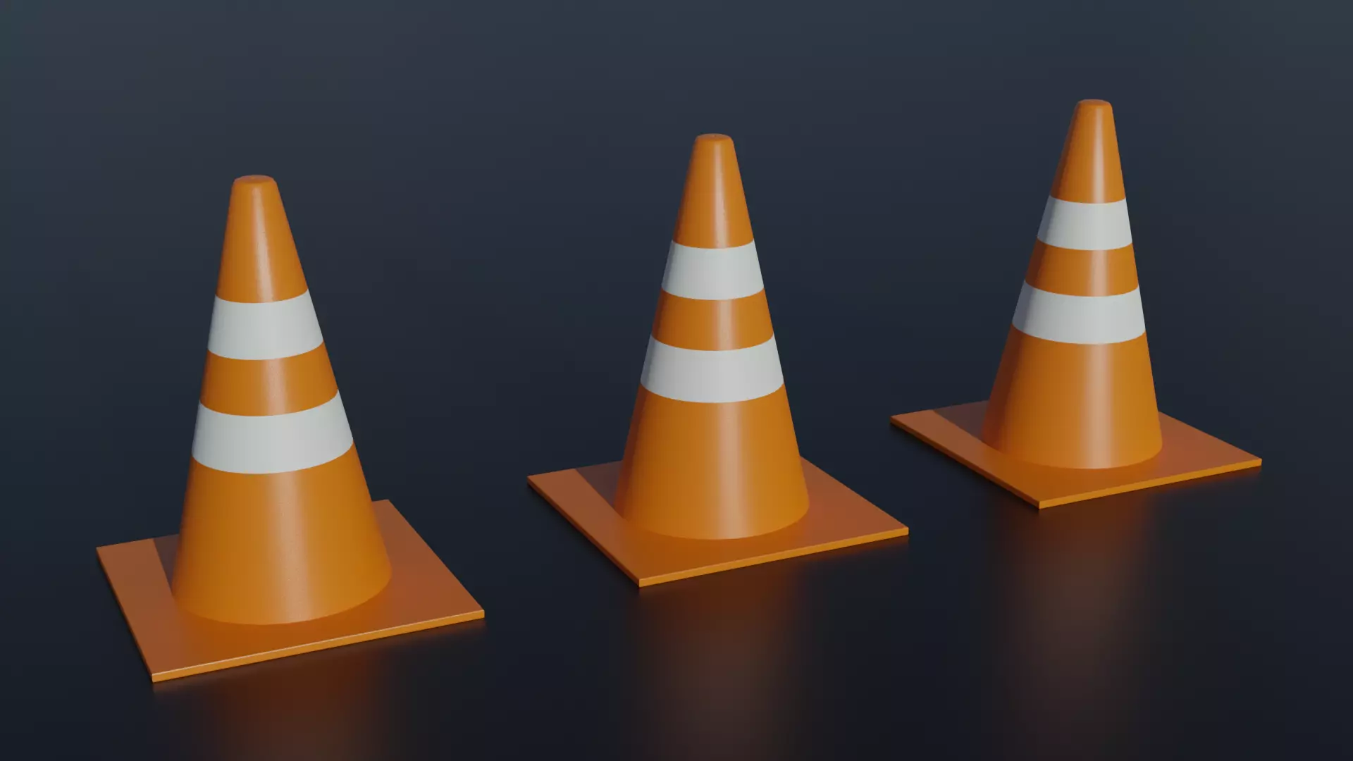 Traffic Cone - low poly - Game Ready Low Poly - 3D Low-poly 3D model_0