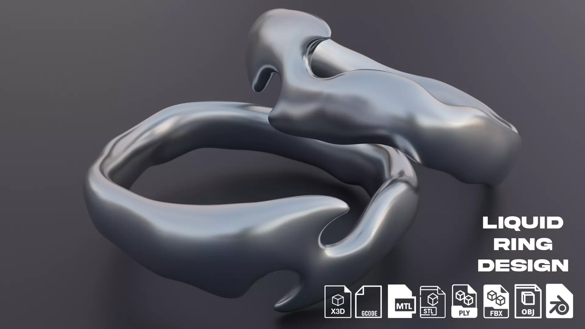 Liquid Ring design 3D print model_0