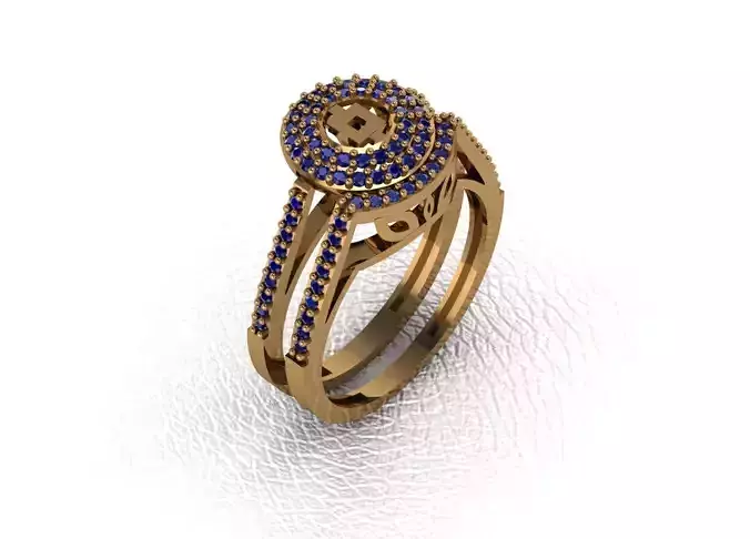 Rings gold ring with sapphires