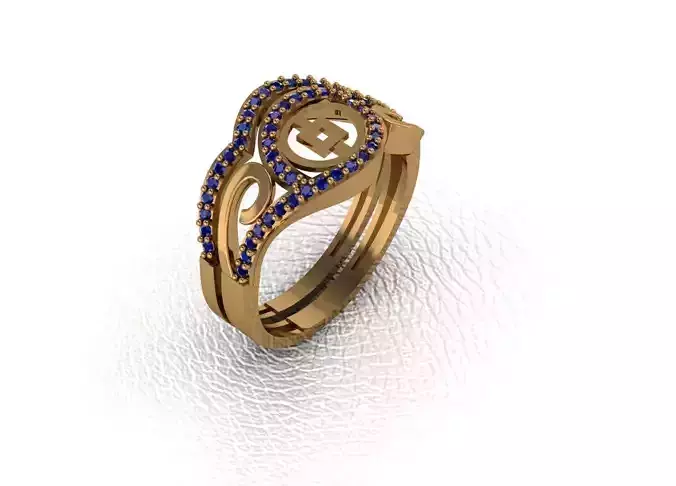 Rings gold ring with sapphires