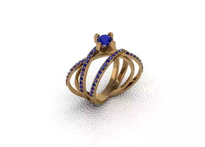 Rings gold ring with sapphire stones