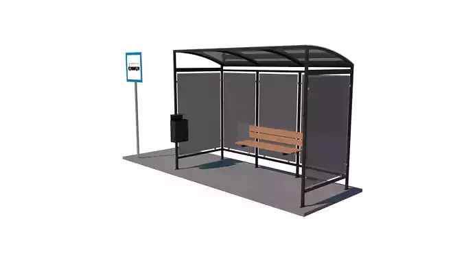 Bus Stop 3D model 3D model